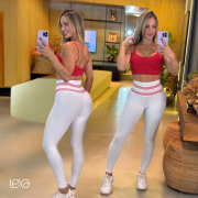 Conjunto Liz Rainbow Vermelho e Blackout Branco