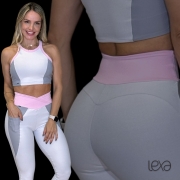 Conjunto Melissa Jolie Tricolor Blackout Branco, Grey e Rosa Bebê